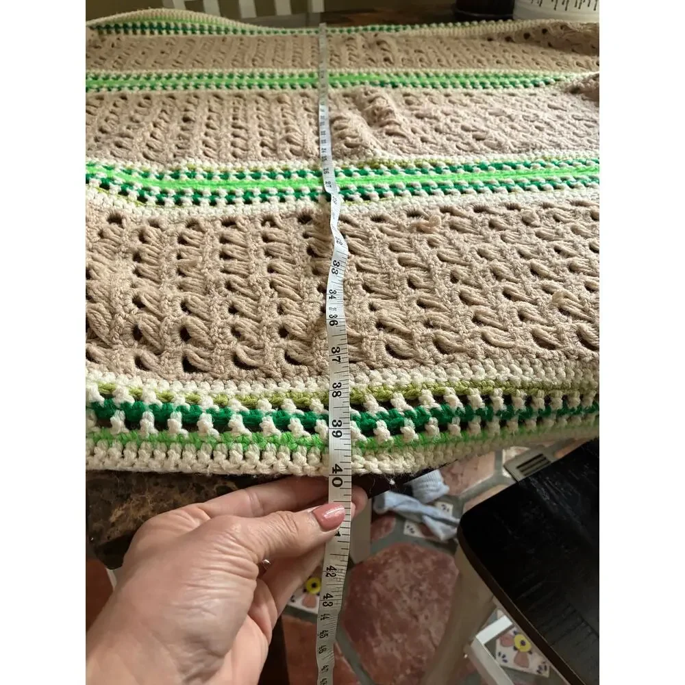 Granny handmade vintage crochet blanket